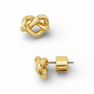 NWT Kate Spade Loved Me Knot Stud Earrings – Gold Plated w/ CZ Crystal